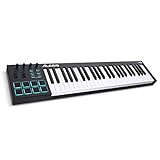 Alesis V49 - 49 Key USB MIDI Keyboard Controller with 8 Backlit Pads, 4 Assignable Knobs and Buttons, Plus a Professional Software Suite Included