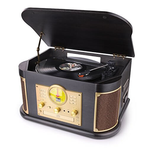DL 7-in-1 - vintage inpired turntable record player under 200