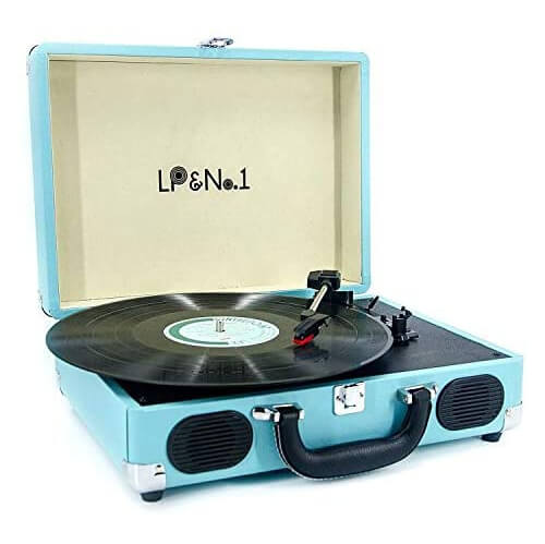 LP&No.1 - best portable suitcase vintage turntable with speakers under 200 dollars